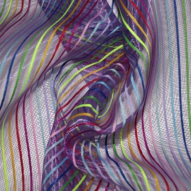 1.5 m*300 yards Colored striped mesh fabric