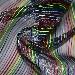 1.5 m*300 yards Colored striped mesh fabric