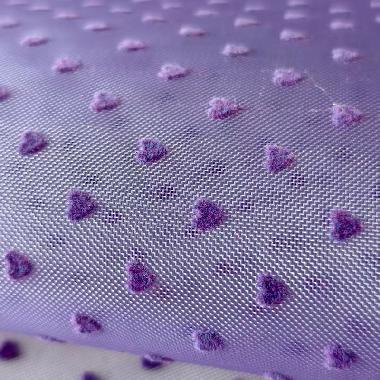 1.45 m*100 yards Heart-shaped flocking mesh fabric